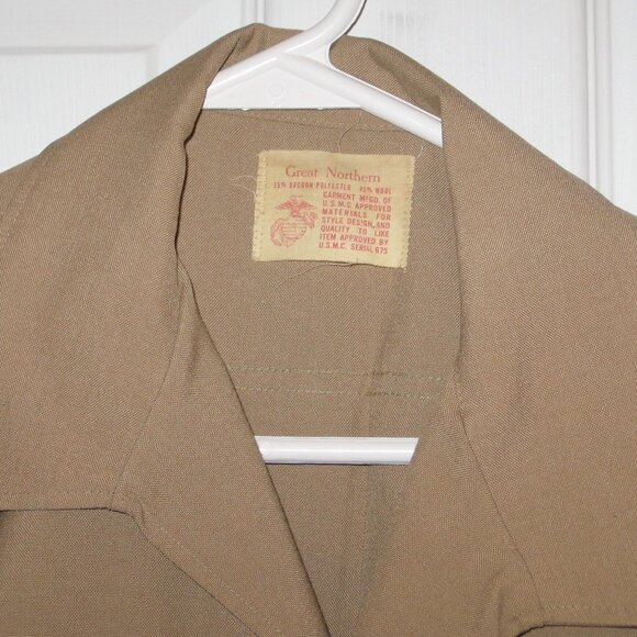 Vintage USMC Service Uniform Short Sleeve Khaki Shirt Men's Medium Great Norther - Picture 4 of 4